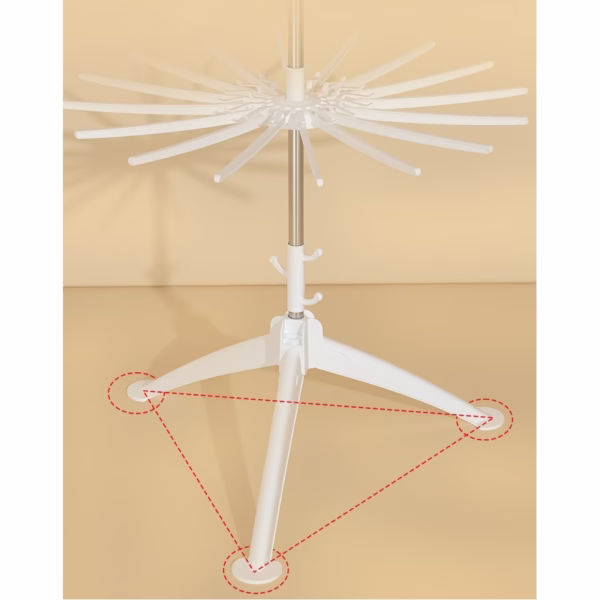 Uscator de Rufe Vertical, Flippy, 3 Niveluri, Pliabil, din ABS+PP+Otel Inoxidabil, Rotire 360 Grade, 178.7 x 75 cm, Alb - imagine 2