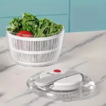 Uscator Manual pentru Salata si Verdeturi, Flippy, Plastic, 16x15x21 cm, Capacitate 3L, Alb - imagine 3