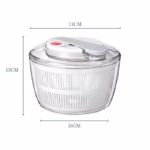 Uscator Manual pentru Salata si Verdeturi, Flippy, Plastic, 16x15x21 cm, Capacitate 3L, Alb - imagine 5