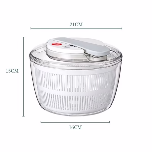 Uscator Manual pentru Salata si Verdeturi, Flippy, Plastic, 16x15x21 cm, Capacitate 3L, Alb - imagine 5