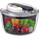 Uscator Manual pentru Salata si Verdeturi, Flippy, Plastic, 16x15x21 cm, Capacitate 3L, Negru - imagine 3