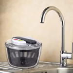 Uscator Manual pentru Salata si Verdeturi, Flippy, Plastic, 16x15x21 cm, Capacitate 3L, Negru - imagine 4