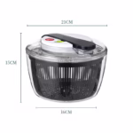 Uscator Manual pentru Salata si Verdeturi, Flippy, Plastic, 16x15x21 cm, Capacitate 3L, Negru - imagine 9