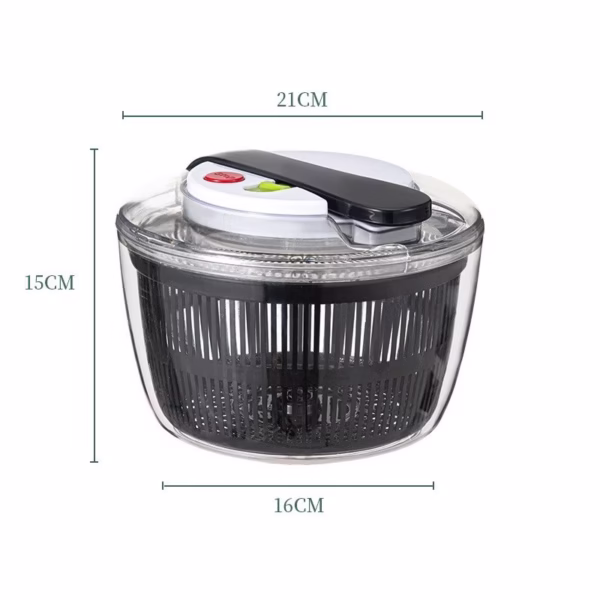 Uscator Manual pentru Salata si Verdeturi, Flippy, Plastic, 16x15x21 cm, Capacitate 3L, Negru - imagine 9
