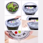 Uscator Manual pentru Salata si Verdeturi, Flippy, Plastic, 20x20x25 cm, Capacitate 5L, Negru - imagine 6