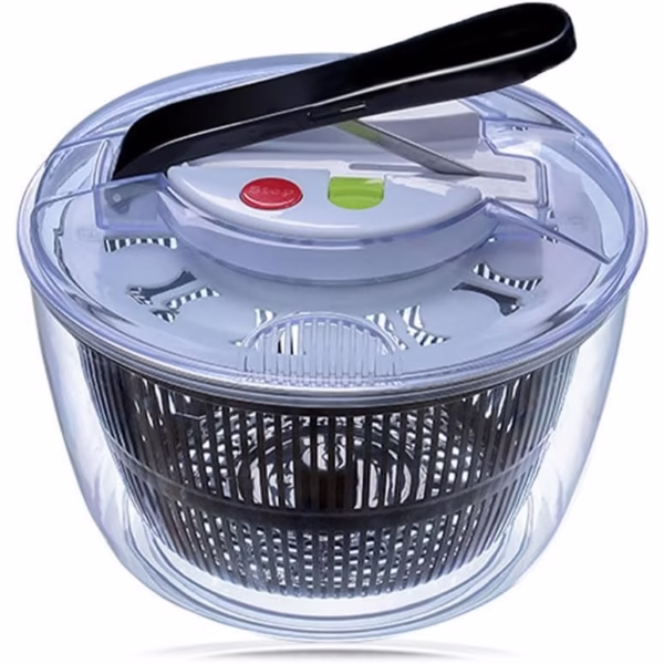 Uscator Manual pentru Salata si Verdeturi, Flippy, Plastic, 20x20x25 cm, Capacitate 5L, Negru - imagine 7