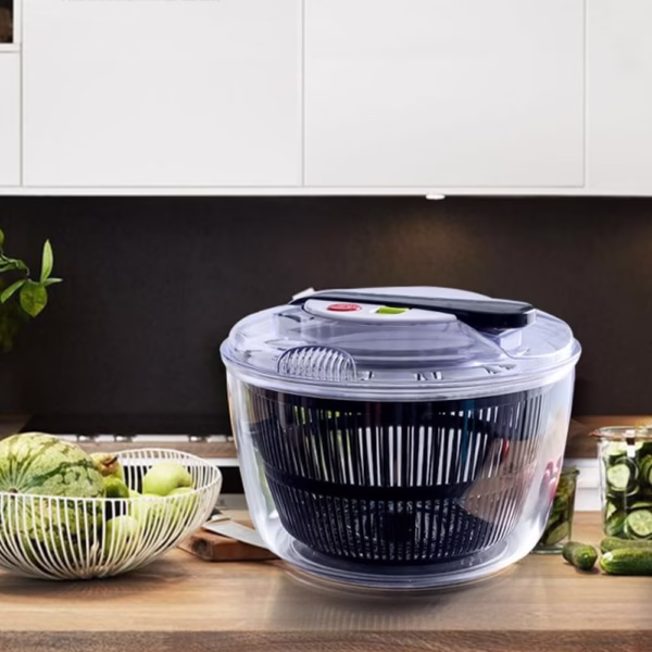 Uscator Manual pentru Salata si Verdeturi, Flippy, Plastic, 20x20x25 cm, Capacitate 5L, Negru - imagine 8
