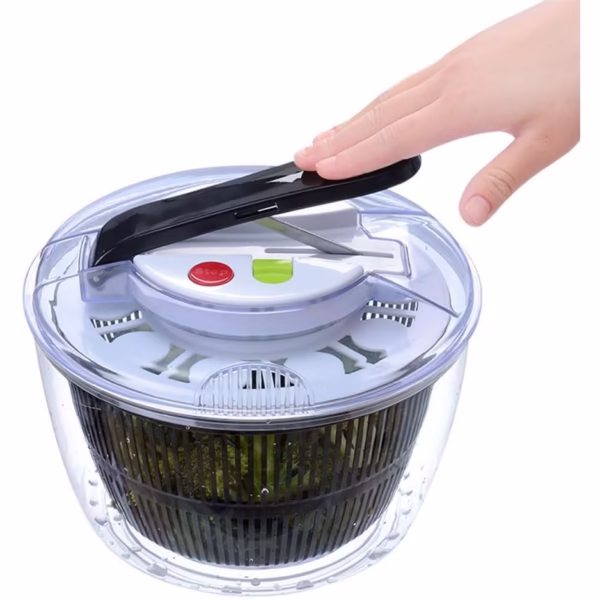 Uscator Manual pentru Salata si Verdeturi, Flippy, Plastic, 20x20x25 cm, Capacitate 5L, Negru - imagine 10