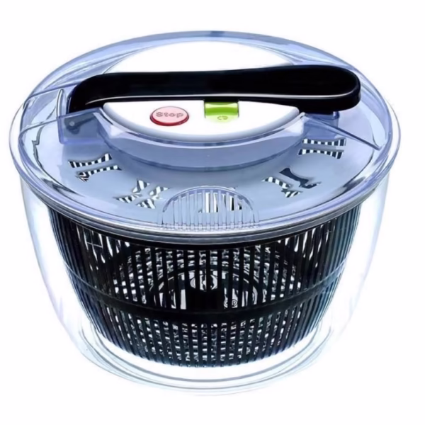 Uscator Manual pentru Salata si Verdeturi, Flippy, Plastic, 20x20x25 cm, Capacitate 5L, Negru - imagine 1