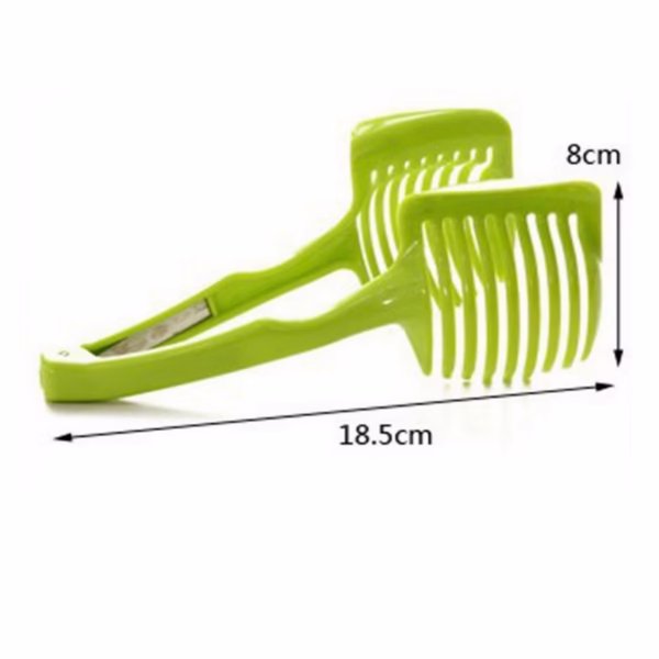 Ustenisla de bucatarie tip cleste pentru feliat fructe si legume Flippy, material ABS, 8 x 18.5 cm, verde - imagine 3