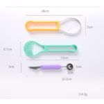 Ustensila bucatarie 4 in 1 pentru taiat si decorat fructe Flippy, material inox si plastic, compact, 28x6.2 cm, multicolor - imagine 9