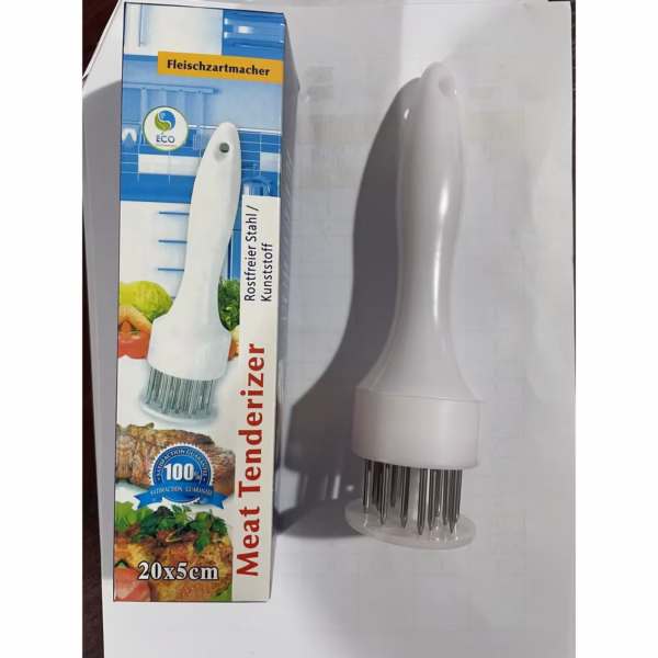 Ustensila pentru fragezit carnea, cu 21 de tije ascutite din inox 304, 20 cm, alb - imagine 4