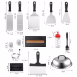 Ustensile pentru Gratar, Flippy, Set din 17 Ustensile pentru Gratar cu Preparare de tip Plita, Ustensile din Otel Inoxidabil cu Manere din Plastic PP, cu Geanta, Negru - imagine 2