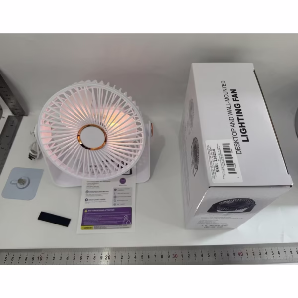 Ventilator 2in1, Flippy, de Masa/de Perete, Incarcare USB, 3.7 V, 4.5 W, 1200 mAh, 17.5 x 17 x 7.6 cm, Alb - imagine 4