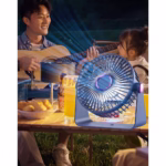 Ventilator 2in1, Flippy, de Masa/de Perete, Incarcare USB, 3.7 V, 4.5 W, 1200 mAh, 17.5 x 17 x 7.6 cm, Albastru Fumuriu - imagine 3