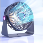 Ventilator 2in1, Flippy, de Masa/de Perete, Incarcare USB, 3.7 V, 4.5 W, 1200 mAh, 17.5 x 17 x 7.6 cm, Albastru Fumuriu - imagine 5