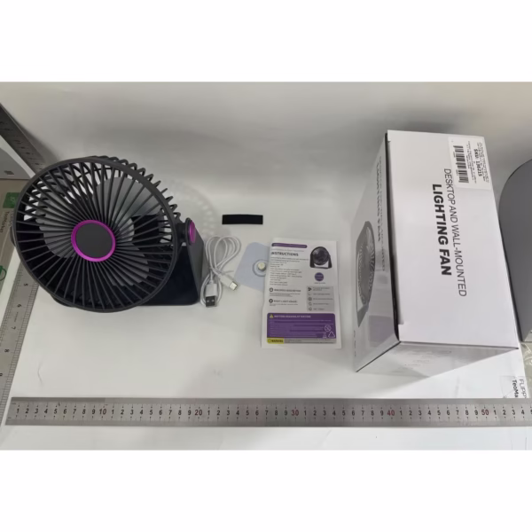 Ventilator 2in1, Flippy, de Masa/de Perete, Incarcare USB, 3.7 V, 4.5 W, 1200 mAh, 17.5 x 17 x 7.6 cm, Albastru Fumuriu - imagine 6