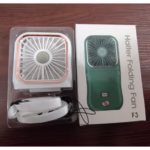 Ventilator Portabil Flippy, 3 in 1, de Mana, de Gat, de Birou, 16.7 x 8 x 1.9 cm, 3 Trepte de Viteza, Incarcare USB, Pliabil, Afisaj Digital, Suport Telefon, Alb - imagine 11