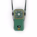 Ventilator Portabil Flippy, 3 in 1, de Mana, de Gat, de Birou, 16.7 x 8 x 1.9 cm, 3 Trepte de Viteza, Incarcare USB, Pliabil, Afisaj Digital, Suport Telefon, Verde - imagine 2