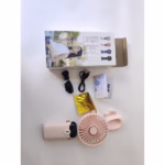 Ventilator Ultra Portabil cu Aromaterapie, Flippy, 3 in 1, de Mana, de Birou, de Gat, 5 Trepte de Viteza, Incarcare USB, Autonomie 12h, Pliabil, cu Ecran LCD, Roz - imagine 8