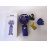 Ventilator Ultra Portabil cu Aromaterapie, Flippy, 3 in 1, de Mana, de Birou, de Gat, 5 Trepte de Viteza, Incarcare USB, Autonomie 12h, Pliabil, cu Ecran LCD, Mov - imagine 9
