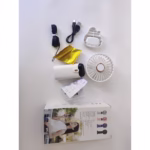 Ventilator Ultra Portabil cu Aromaterapie, Flippy, 3 in 1, de Mana, de Birou, de Gat, 5 Trepte de Viteza, Incarcare USB, Autonomie 12h, Pliabil, cu Ecran LCD, Alb - imagine 12