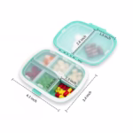 Organizator medicamente, Plastic, 8 compartimente, 0.1 L, Albastru, Flippy, 11 x 7 cm - imagine 5