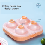 Forma Sfere de Gheata pentru Wiskey si Cocktail-uri Flippy, 4 Sfere, Material Plastic/Silicon Alimentar, Diametru 6.5 cm, cu Orificiu Tip Palnie pentru Umplere, 17 x 17 x 7 cm, Portocaliu - imagine 8
