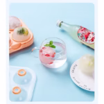 Forma Sfere de Gheata pentru Wiskey si Cocktail-uri Flippy, 4 Sfere, Material Plastic/Silicon Alimentar, Diametru 6.5 cm, cu Orificiu Tip Palnie pentru Umplere, 17 x 17 x 7 cm, Portocaliu - imagine 9