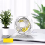 Mini ventilator pentru birou cu usb, Flippy, rotire 360 grade, 3 viteze, 13.5 x 12,8 cm, Alb - imagine 2