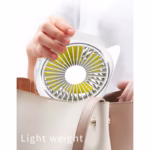 Mini ventilator pentru birou cu usb, Flippy, rotire 360 grade, 3 viteze, 13.5 x 12,8 cm, Alb - imagine 4