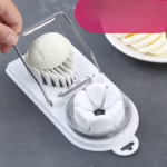 Feliator multifunctional Flippy pentru oua, mozzarela, fructe, 2 forme de feliere, agatatoare, 20 cm, Alb - imagine 3