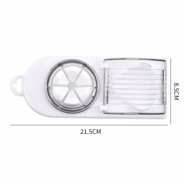 Feliator multifunctional Flippy pentru oua, mozzarela, fructe, 2 forme de feliere, agatatoare, 20 cm, Alb - imagine 6