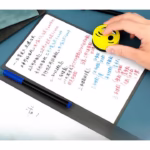 Set Agenda A5 Reutilizabila cu Pagini Tip Tabla, Agenda Pagini Albe cu Stergere Uscata, 3 Markere, 1 Burete și 1 Laveta de sters, Portabila, 24 x 16.5 cm, Coperta Piele, Negru - imagine 2
