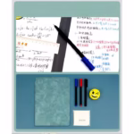 Set Agenda A5 Reutilizabila cu Pagini Tip Tabla, Agenda Pagini Albe cu Stergere Uscata, 3 Markere, 1 Burete și 1 Laveta de sters, Portabila, 24 x 16.5 cm, Coperta Piele, Verde - imagine 4