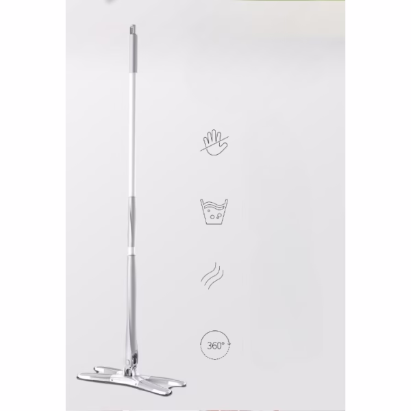 Mop Plat, Flippy, cu Sistem de Stoarcere, 4 Lavete Incluse, Lungime Telescopica 140 cm, Argintiu - imagine 7