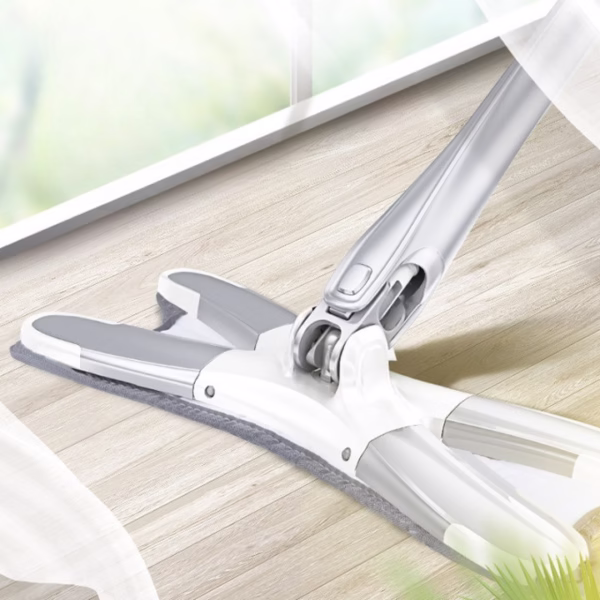 Mop Plat, Flippy, cu Sistem de Stoarcere, 4 Lavete Incluse, Lungime Telescopica 140 cm, Argintiu - imagine 10