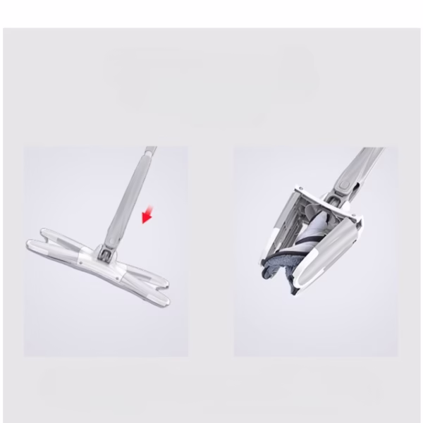Mop Plat, Flippy, cu Sistem de Stoarcere, 4 Lavete Incluse, Lungime Telescopica 140 cm, Argintiu - imagine 11