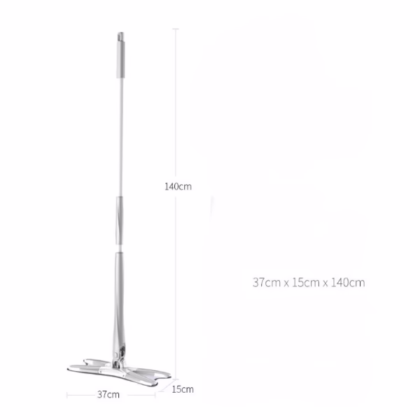 Mop Plat, Flippy, cu Sistem de Stoarcere, 4 Lavete Incluse, Lungime Telescopica 140 cm, Argintiu - imagine 12