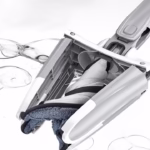 Mop Plat, Flippy, cu Sistem de Stoarcere, 2 Lavete Incluse, Lungime Telescopica 140 cm, Argintiu - imagine 4