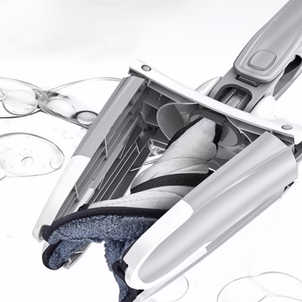 Mop Plat, Flippy, cu Sistem de Stoarcere, 2 Lavete Incluse, Lungime Telescopica 140 cm, Argintiu - imagine 4