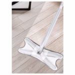 Set Mop Plat + Galeata, Flippy, cu Sistem de Stoargere, Lungime Telescopica 140 cm, Argintiu/Galben - imagine 4