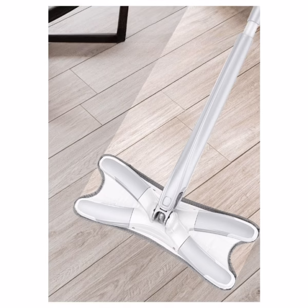 Set Mop Plat + Galeata, Flippy, cu Sistem de Stoargere, Lungime Telescopica 140 cm, Argintiu/Galben - imagine 4