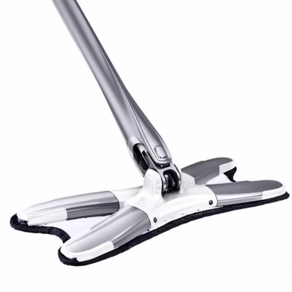 Mop Plat, Flippy, cu Sistem de Stoarcere, 2 Lavete Incluse, Lungime Telescopica 140 cm, Argintiu - imagine 1