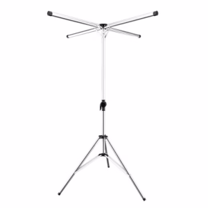 Uscator de Rufe, Flippy, Pliabil, Telescopic, 4 Brate, din Otel Inoxidabil, Rezistent la Vreme Rea, Gri
