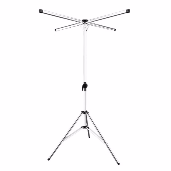Uscator de Rufe, Flippy, Pliabil, Telescopic, 4 Brate, din Otel Inoxidabil, Rezistent la Vreme Rea, Gri - imagine 1