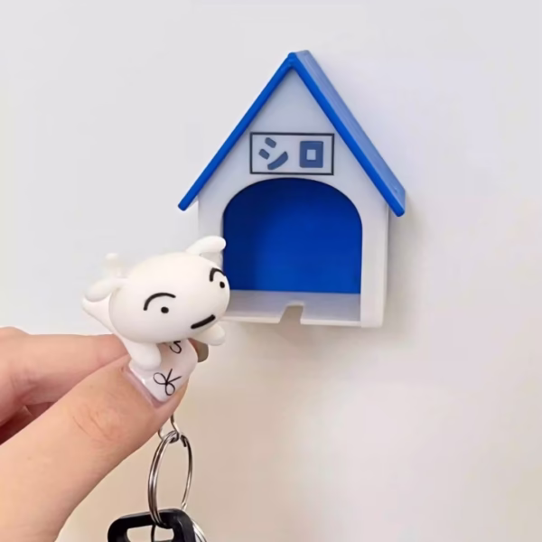 Suport de Chei, Flippy, Model Casuta si Breloc Caine Alb, 7x6x4cm - imagine 4