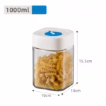 Borcan din Sticla de Inalta Calitate, Flippy, Capac Ermetic, Uz Casnic, Depozitarea Condimentelor sau a Alimentelor Umede si Uscate, 1000 mL, 10x10x15.5 cm, Alb - imagine 2