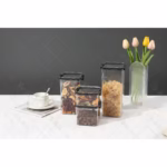 Recipient din Plastic, Flippy, pentru Alimente/Obiecte, Inchidere Ermetica, 10.2 x 24.2 cm, 1800 ml, Transparent - imagine 3
