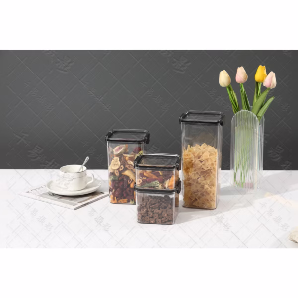 Recipient din Plastic, Flippy, pentru Alimente/Obiecte, Inchidere Ermetica, 10.2 x 24.2 cm, 1800 ml, Transparent - imagine 3